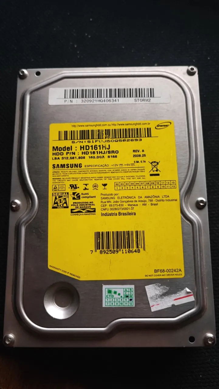 HD DESKTOP 160GB SAMSUNG EM BOM ESTADO