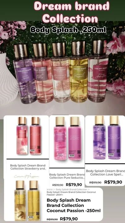 Body Splash Dream Brand Collection - Diversos Aromas