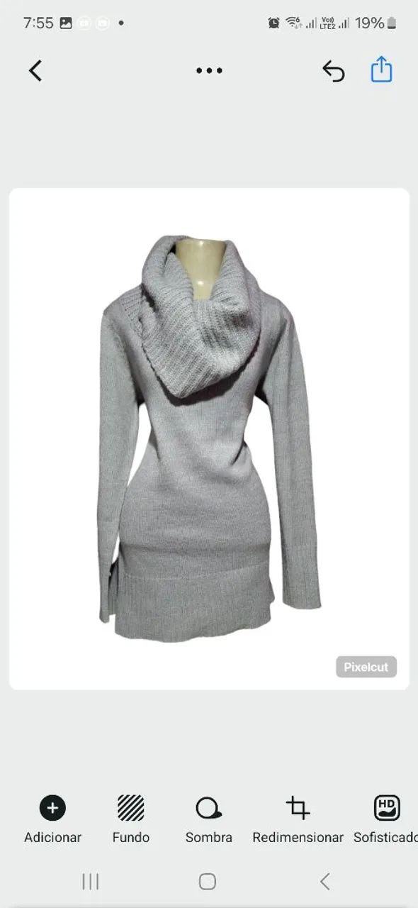 Blusa de frio feminina com gola alta