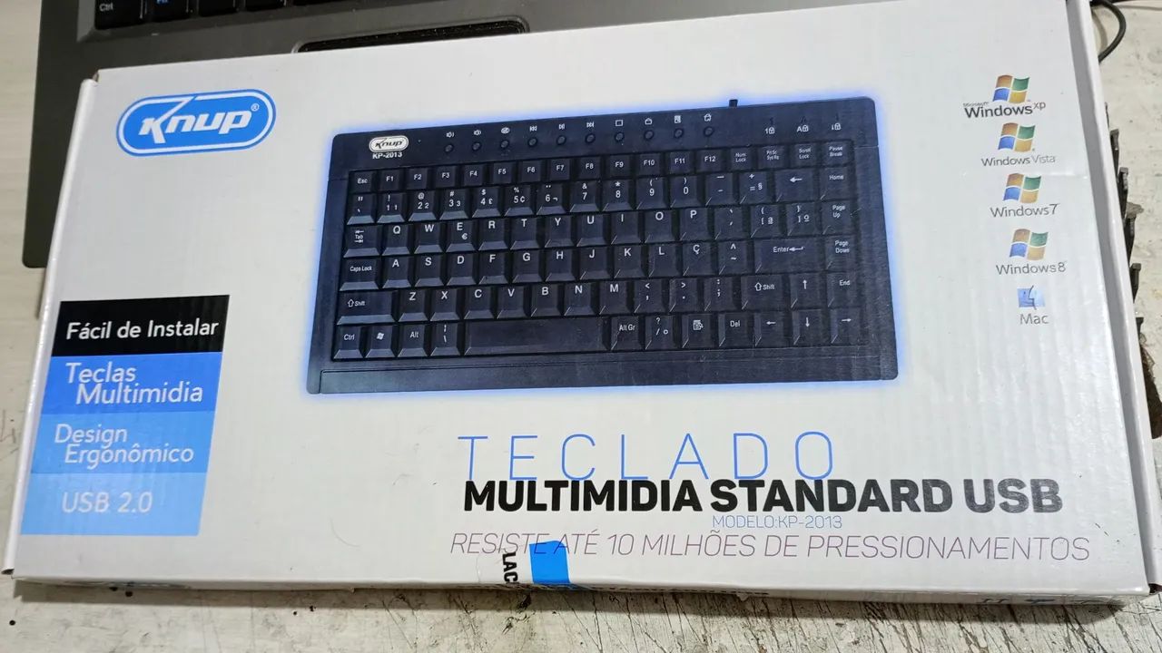 Mini Teclado Usb Multimidia Padrão Abnt2 Knup Kp-2013 Preto - Foto 5