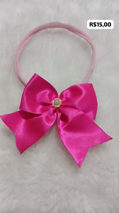 Faixa de cabelo infantil com laço de borboleta - Foto 2