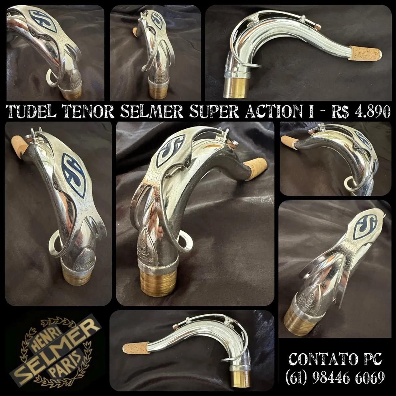 TUDEL PARA SAX TENOR SELMER - SÉRIE I ORIGINAL - BANHO DE PRATA