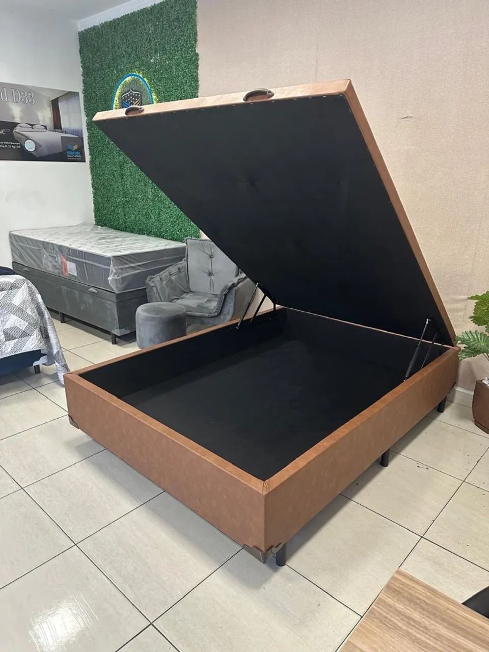 Base Box Baú em courino ou suede diversas cores - Foto 3