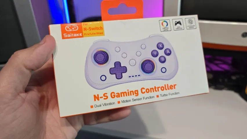 Controle mini/pequeno Saitake com giroscópio para Switch e PC
