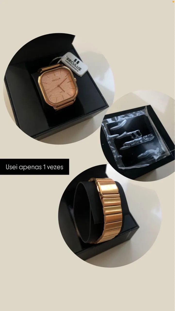 Relógio Seculus Feminino Dourado