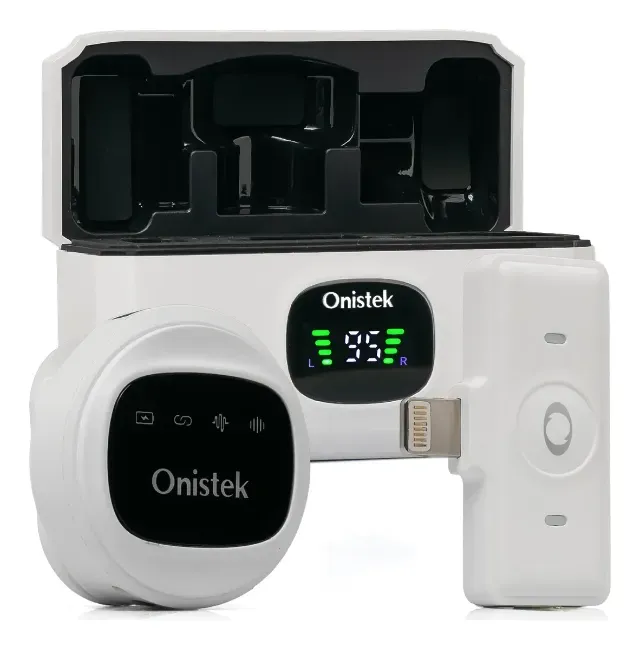 Kit Case com 2 Microfone de Lapela Sem Fio Onistek ON-MC828 White