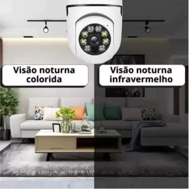 Câmera Segurança Prova D'água Infravermelho Lâmpada Sem Fio - Foto 4