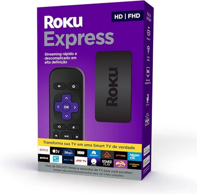 ROKU Express - Streaming rápido e sem complicação, pra tvs com ou sem suporte