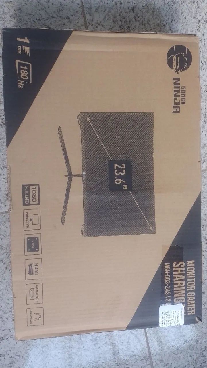 Monitor Gamer Ninja sharingan 180hz 23.6 pol curvo full hd 1ms freesync hdmi/dp - Foto 5
