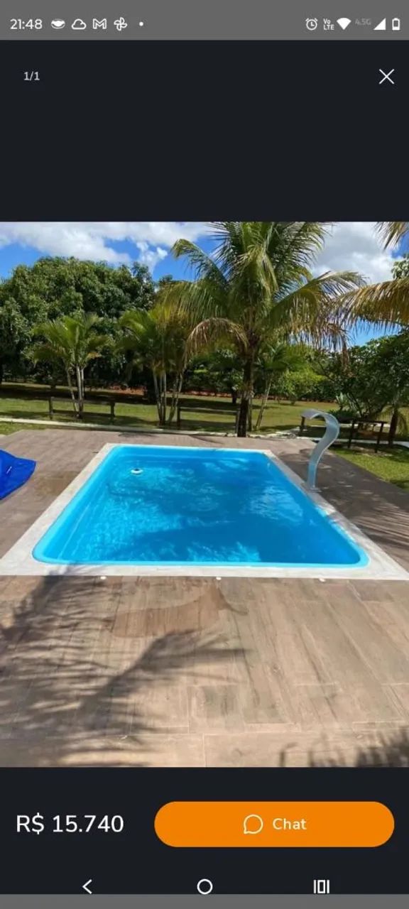 Piscina de fibra com garantia direto de fábrica 8 mts