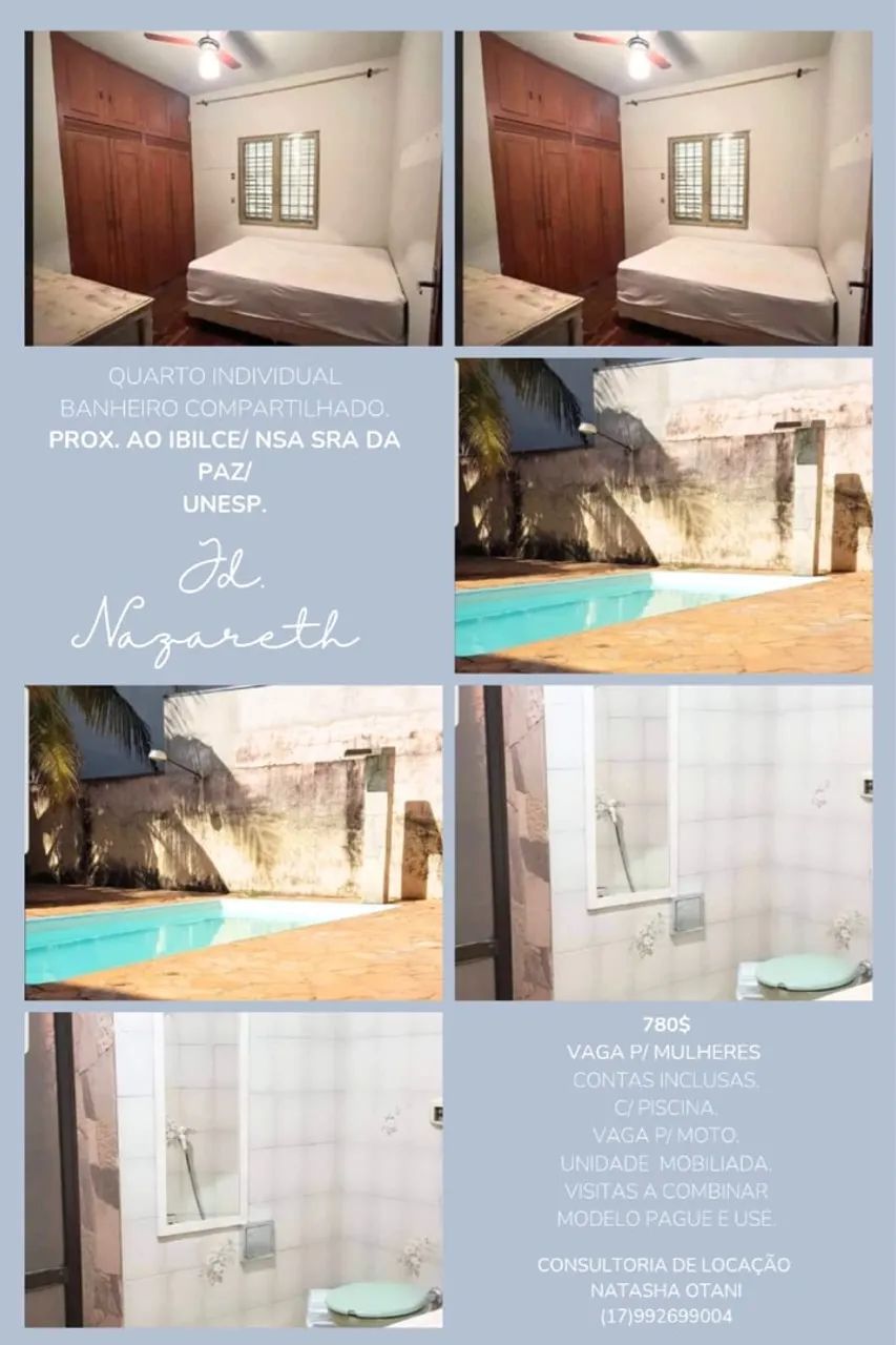 ALUGUEL DE QUARTOS SÃO JOSÉ DO RIO PRETO!!!