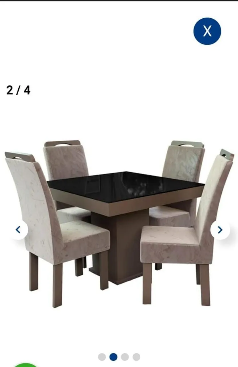 Conjunto Mesa de Jantar com 2 cadeiras.