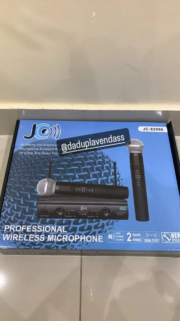 Microfone sem Fio Duplo UHF Profissional Wireless igreja Karaoke(novo e com garantia)