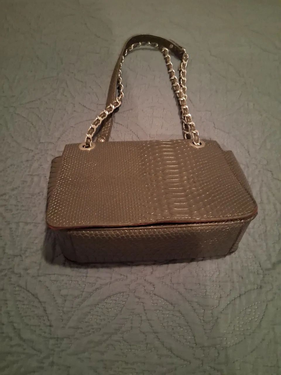 Bolsa grafite feminina couro ecológico em perfeito estado 