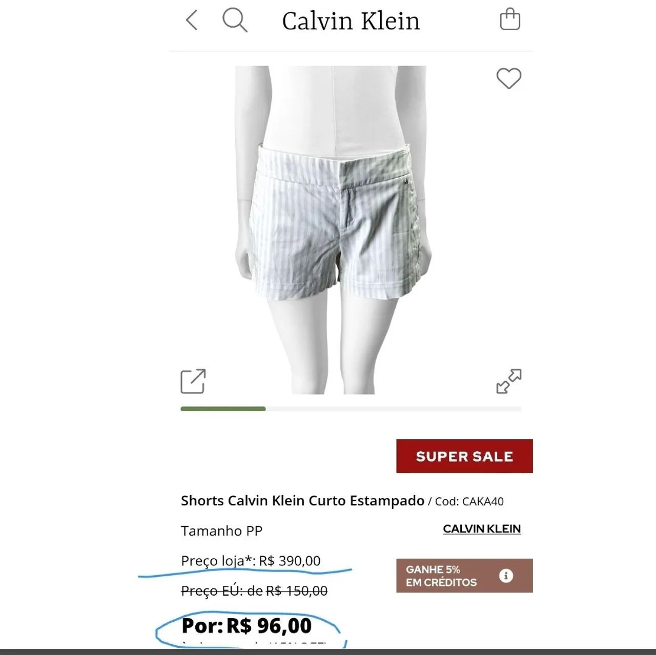  Calvin Klein original  short Rosa - Foto 2