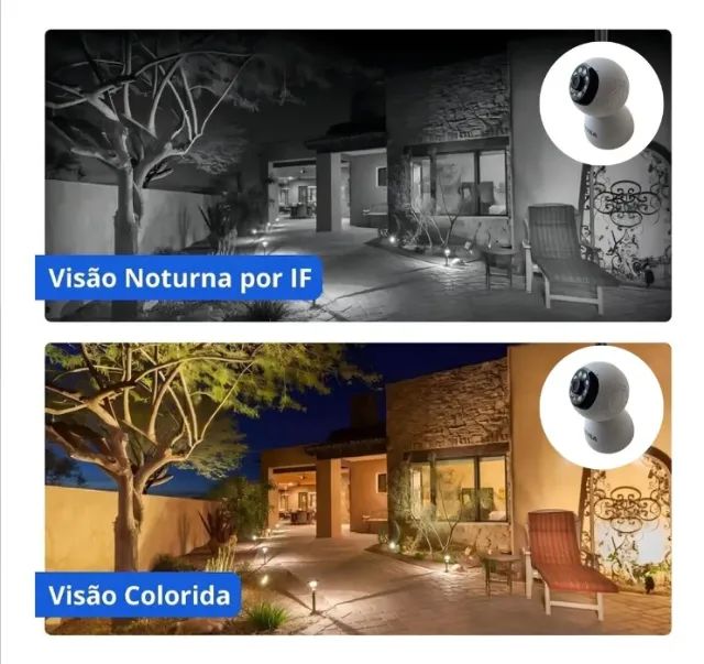 Câmera Wi-fi Interna 1080p Rotativa  360° Cor Branco Fácil Instalação - Foto 3