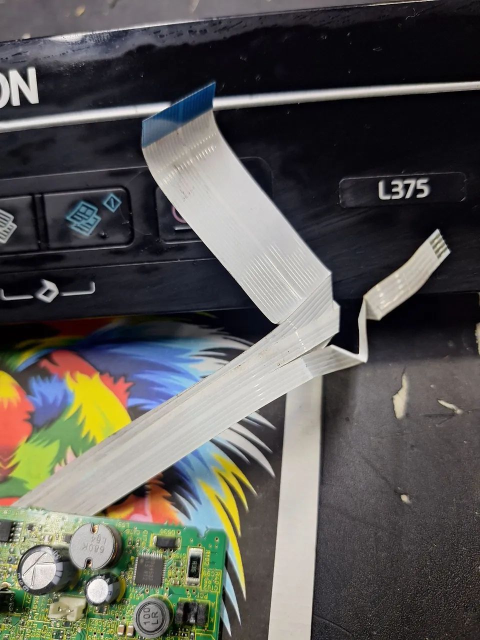 Placa lógica epson L375 incluso painel, flat, fonte, sensor e fita ecolder  - Foto 6