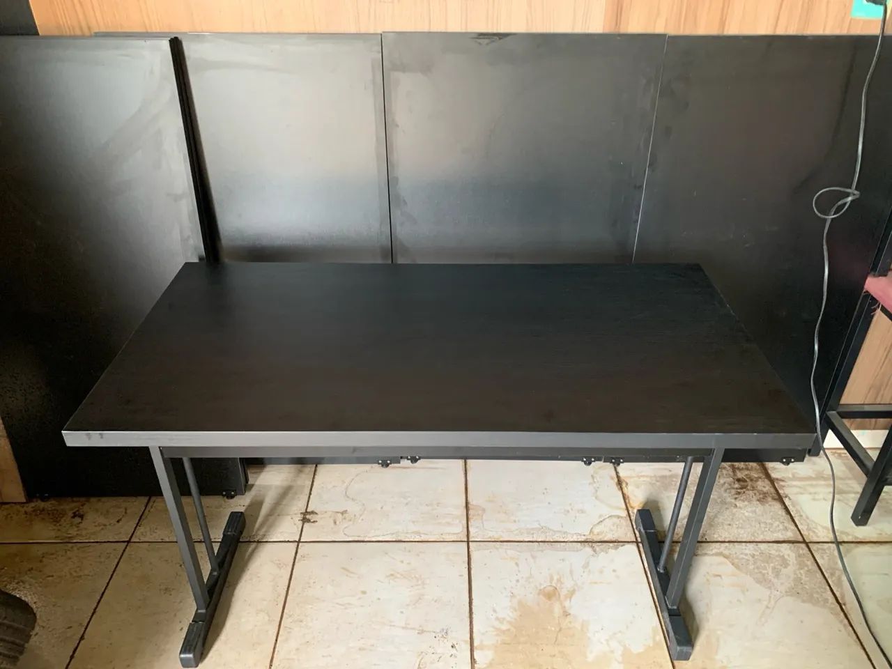 Mesa reta 120x60 cor preta. - Foto 2
