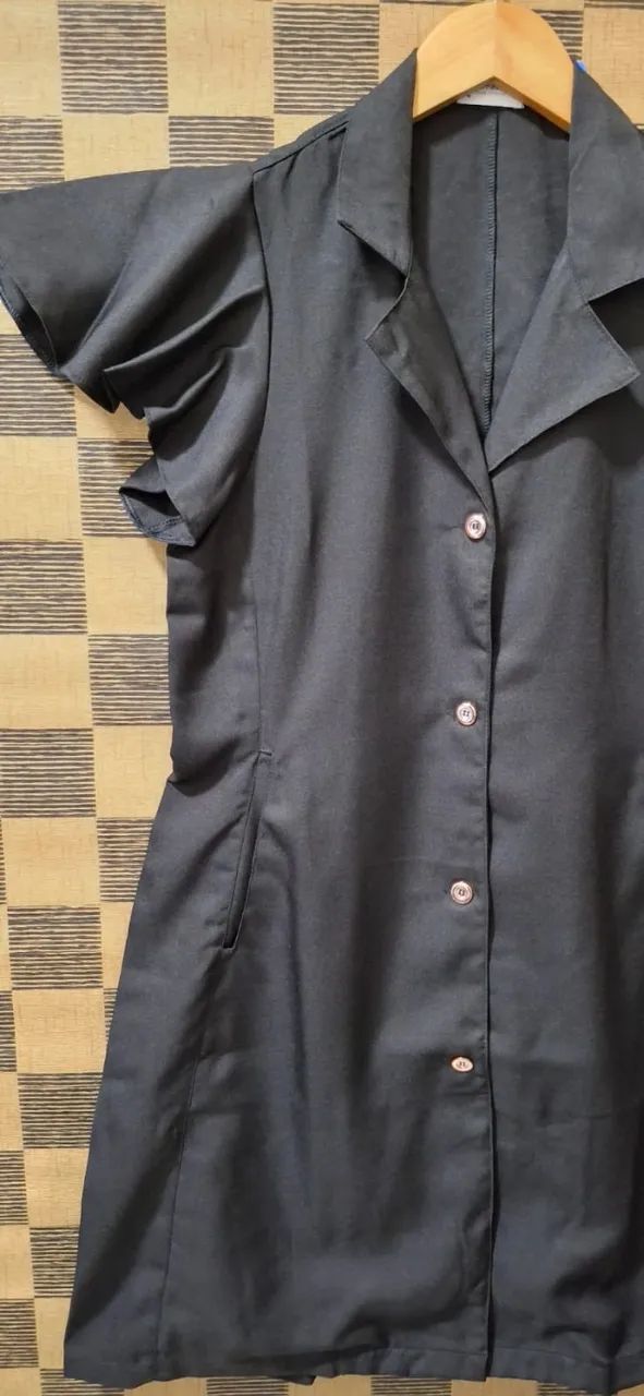 Jaleco Manga Cavada Enfermagem, Estética Hospitalar Fisioterapia PretoTam 40 - Foto 4