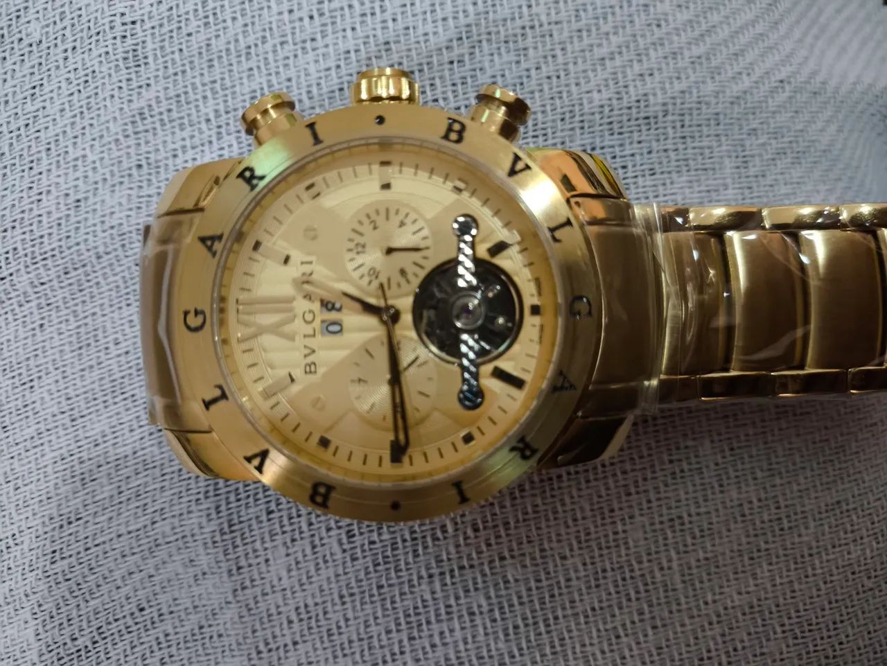 Relógio de pulso BVLGARI masculino dourado - Foto 2