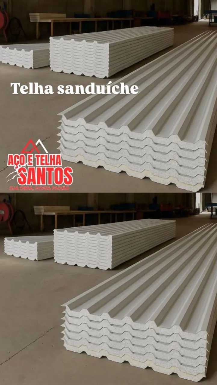 Telha Sanduíche para Construção - Aço e Telha Santos