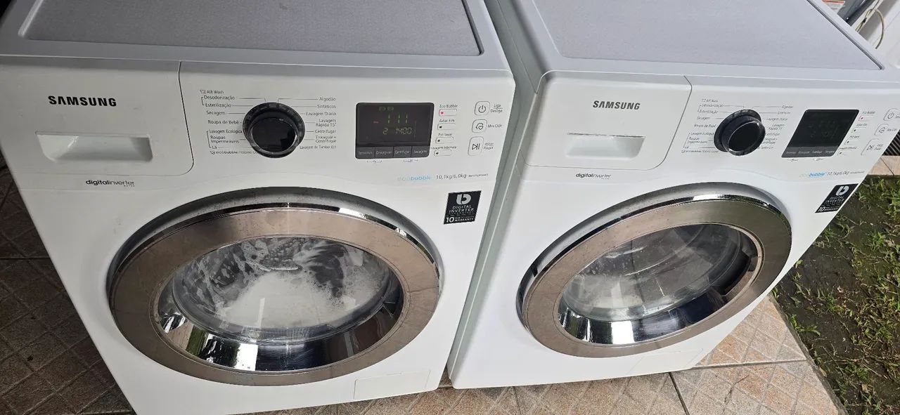 Lava e seca Samsung Digital Inverter eco bublle 10.1kg 127v revisadas higienizadas 