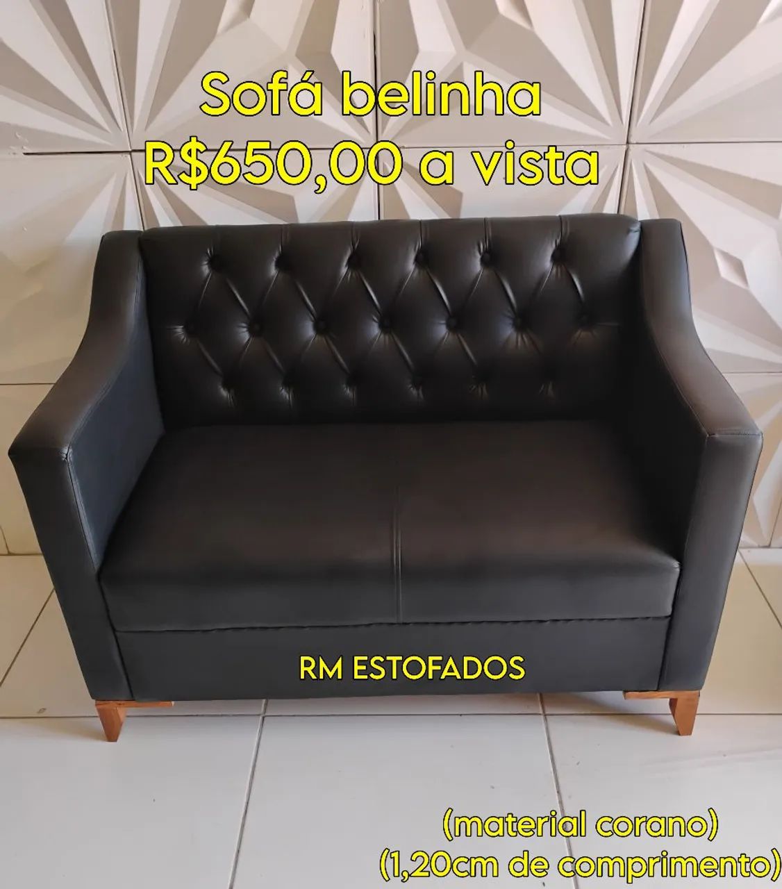 Sofá de espera de 2 lugares com 1,20cm de comprimento 