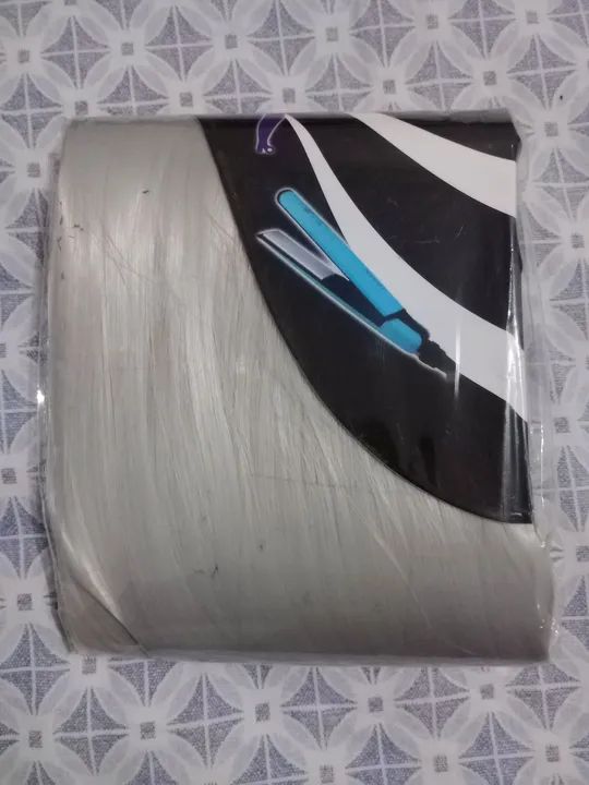 Mega Hair Cabelo Artificial - Cinza Claro - Foto 3
