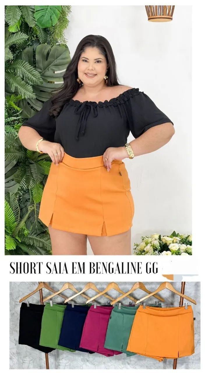 Short Saia Bengaline GG - Cores Variadas