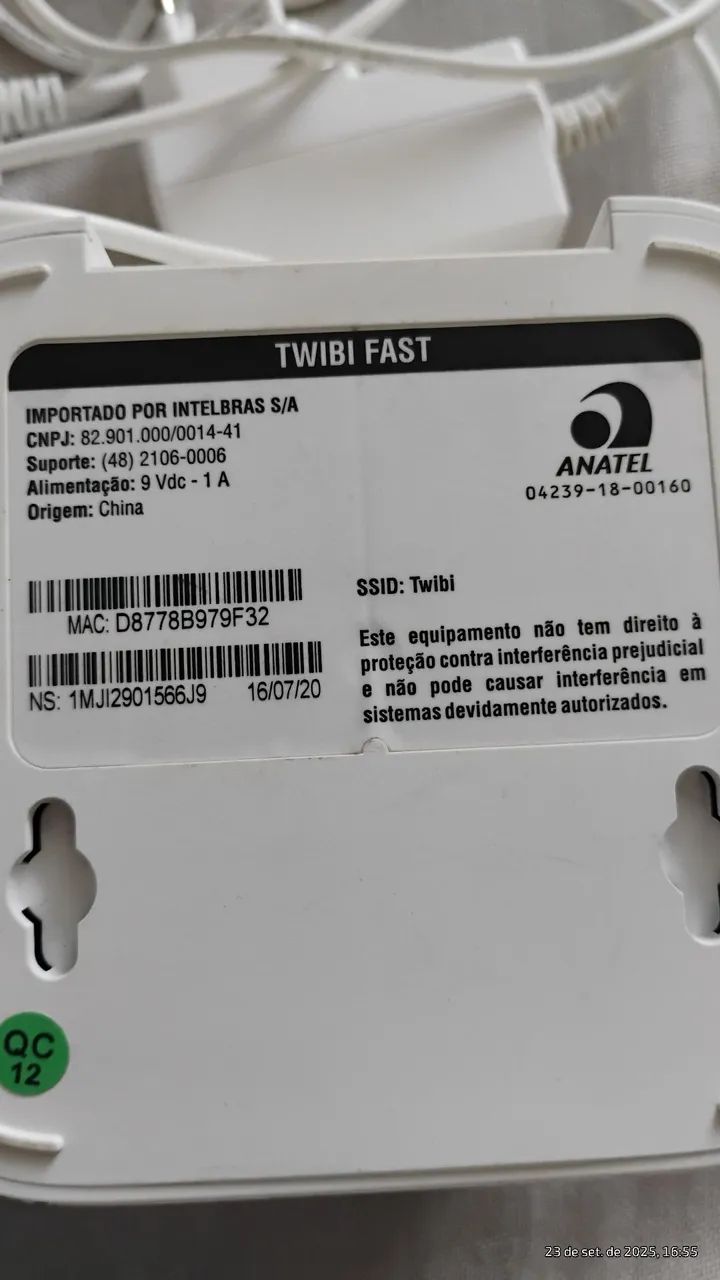 Roteador twibi fast intelbras 64842050960257123