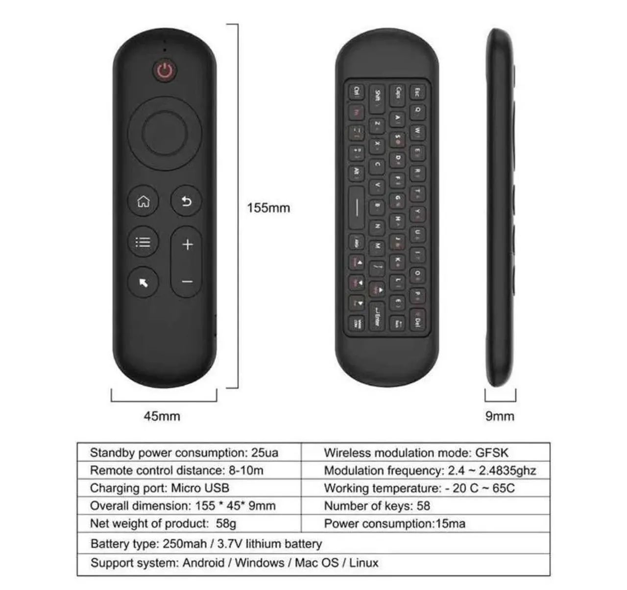 Teclado + Air Mouse Extremamente preciso 2,4ghz e Bluetooth - Foto 4