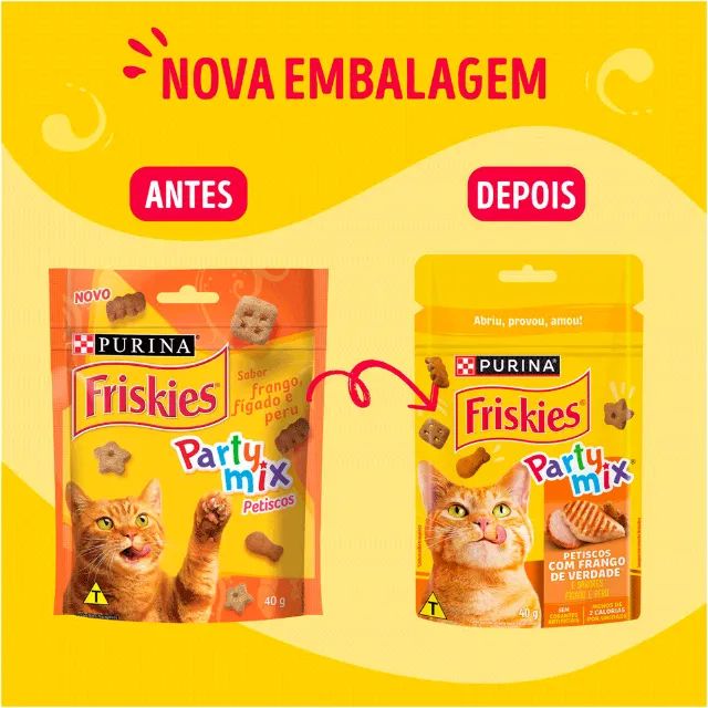 Petisco Friskies Party Mix Sabor Frango para Gatos 40 g - Foto 5