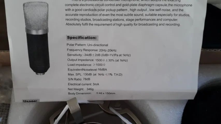 Estudio Microfone profissional - Broadcasting and recording microphone - Foto 2