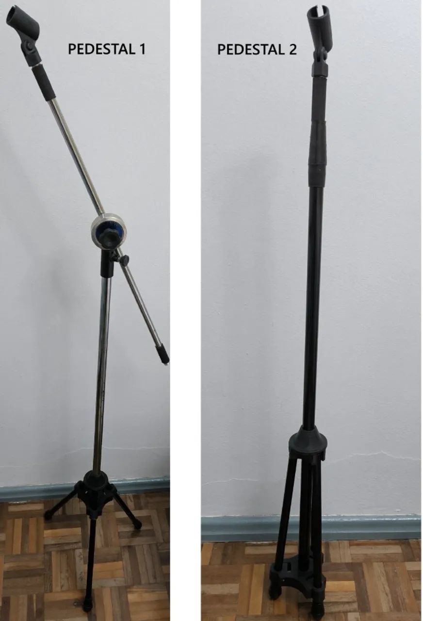2 pedestais/tripés para microfone441992972013424640