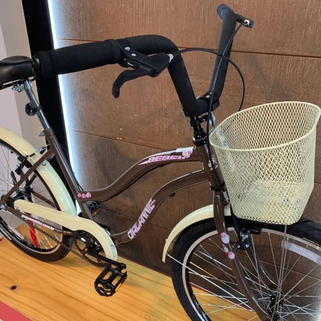 Bicicleta Dalannio Beach Retrô Aro 26 Feminina Marrom e Bege - Foto 4