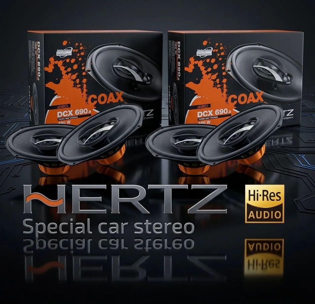 Kit 4 Falantes Hertz Triaxial 6x9 Dcx690 360w Jeep Renegade