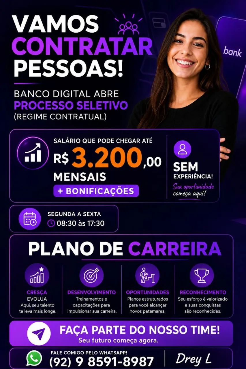 OPORTUNIDADE DE CARREIRA 