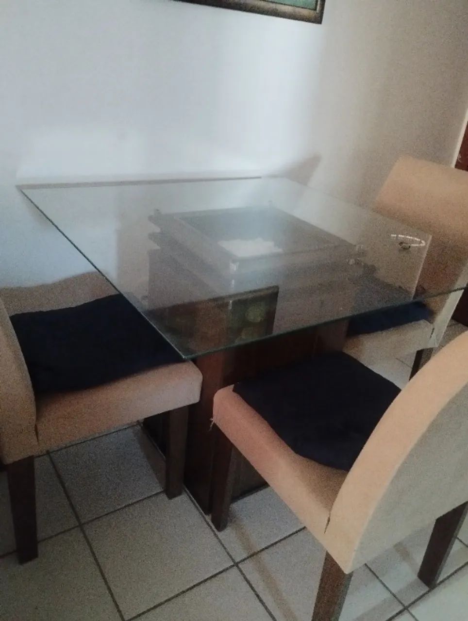 Mesa de jantar quadrada de vidro  - Foto 2