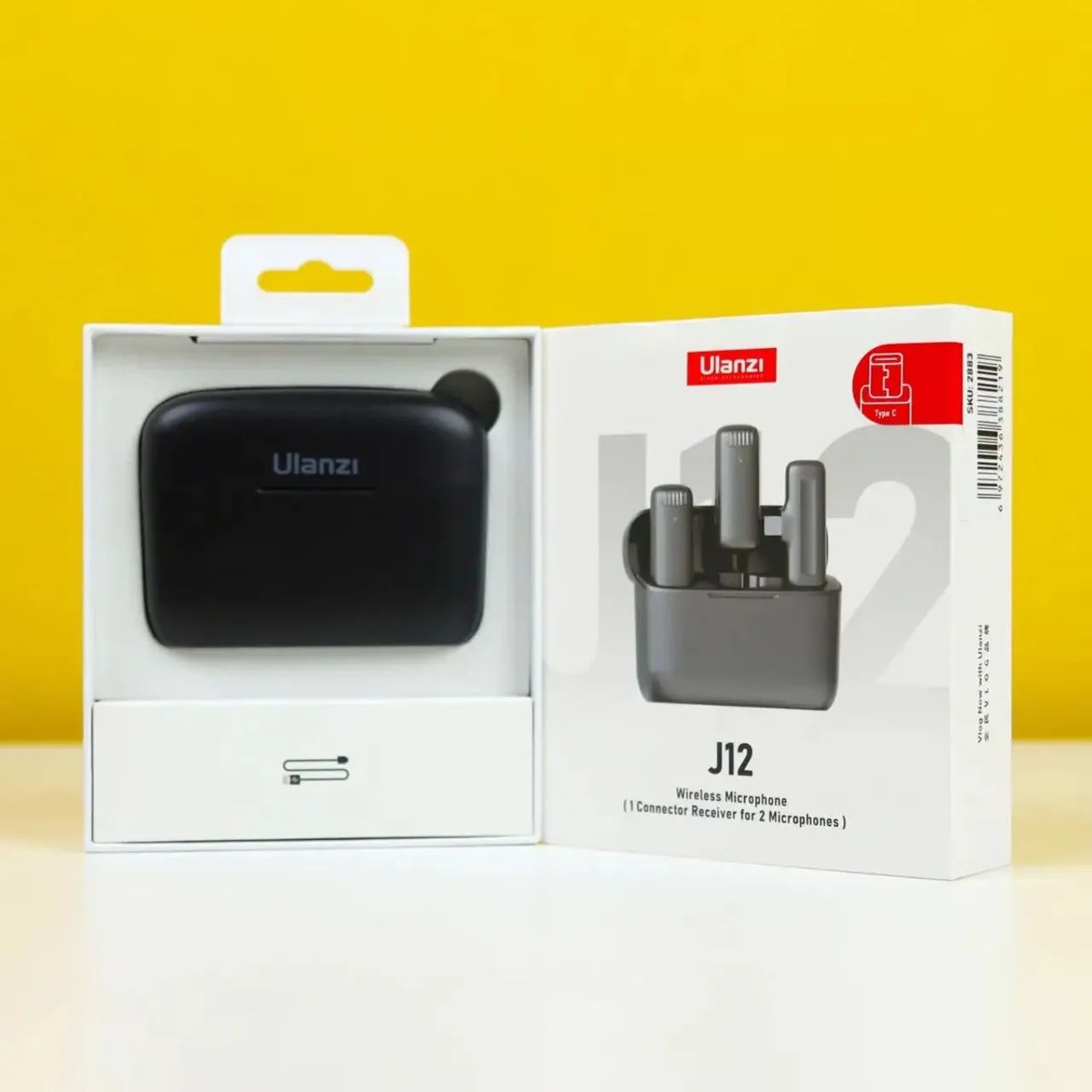 Microfone Ulanzi Sem Fio J12 Conector Usb Tipo C - 2 Mics<br>