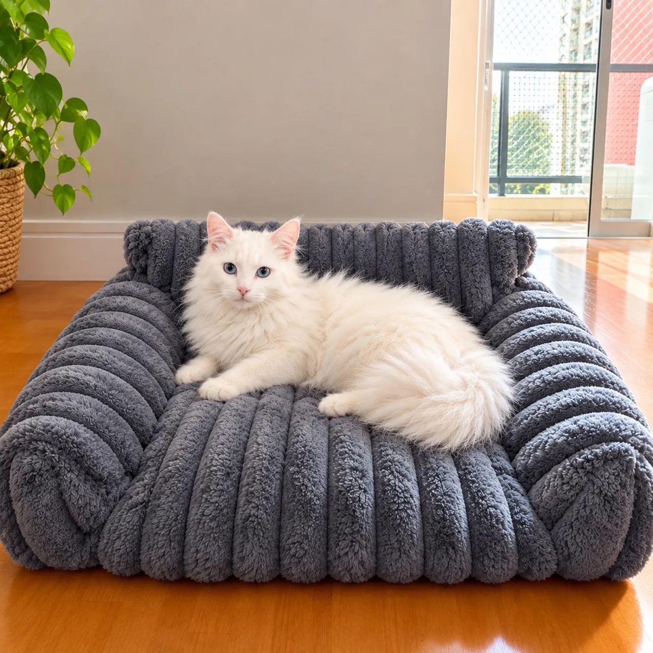 Cama Sofá Pet Cinza Macio Confortável importado  - Foto 3
