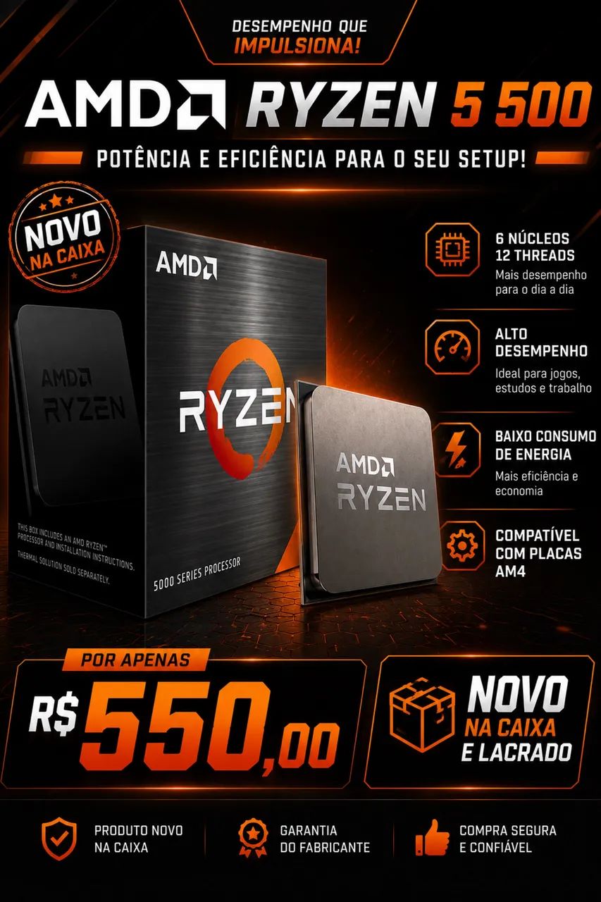 Processador amd ryzen 5500