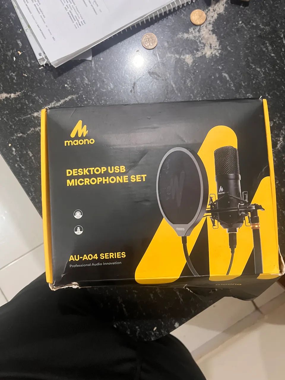 Kit Microfone Usb E Braço Articulado Maono Au-a04 Preto - Foto 2