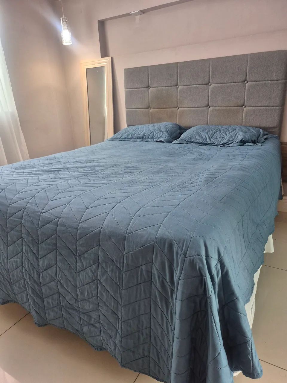 Cama completa Box, colchão e cabeceira 