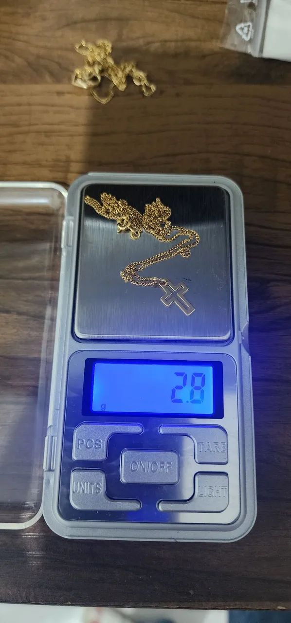 Corrente de ouro 18k pingente de cruz  - Foto 4