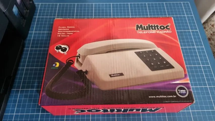 Telefone antigo Multitoc bege completo - Foto 6