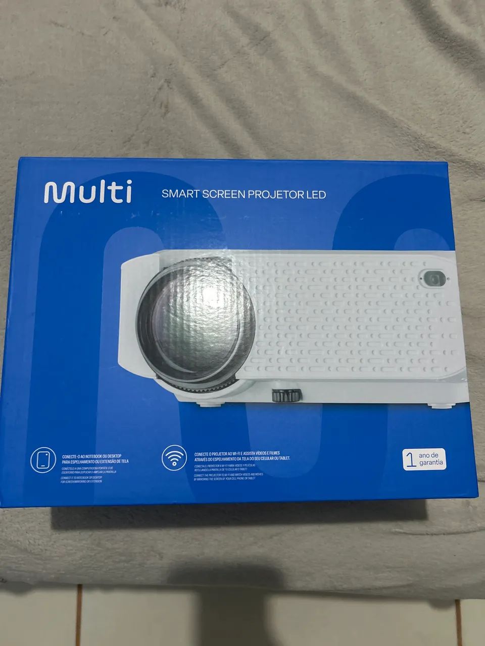 Projetor Multi Smart Screen PJ002 - Sem Uso, Completo na Caixa