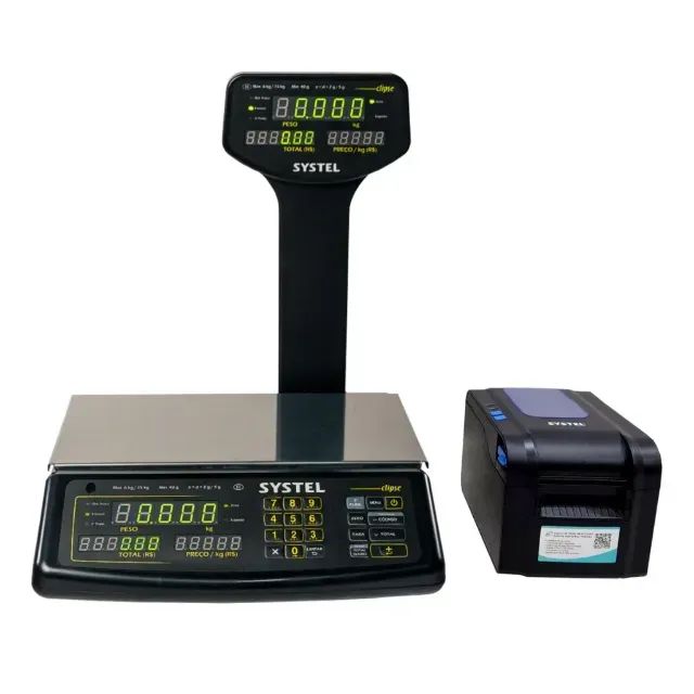 Balança Digital Systel Clipse Com Torre 30kg + Impressora BIVOLT