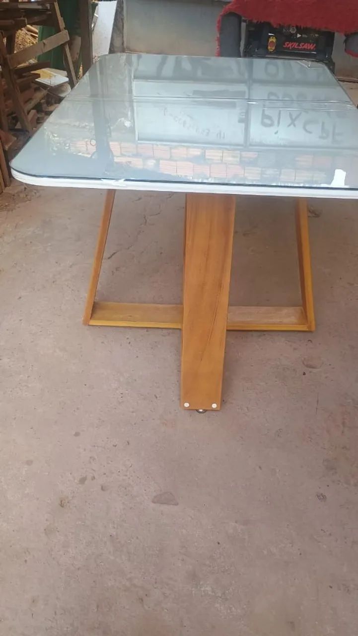 Mesa retangular com vidro 120x80 - Foto 2