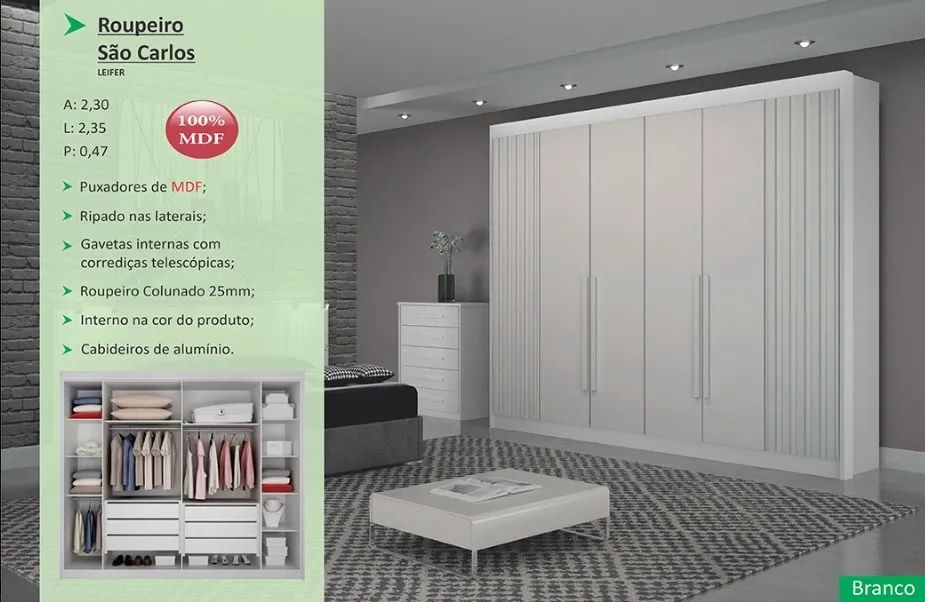 Guarda Roupa Casal MDF - promoção  - Foto 3