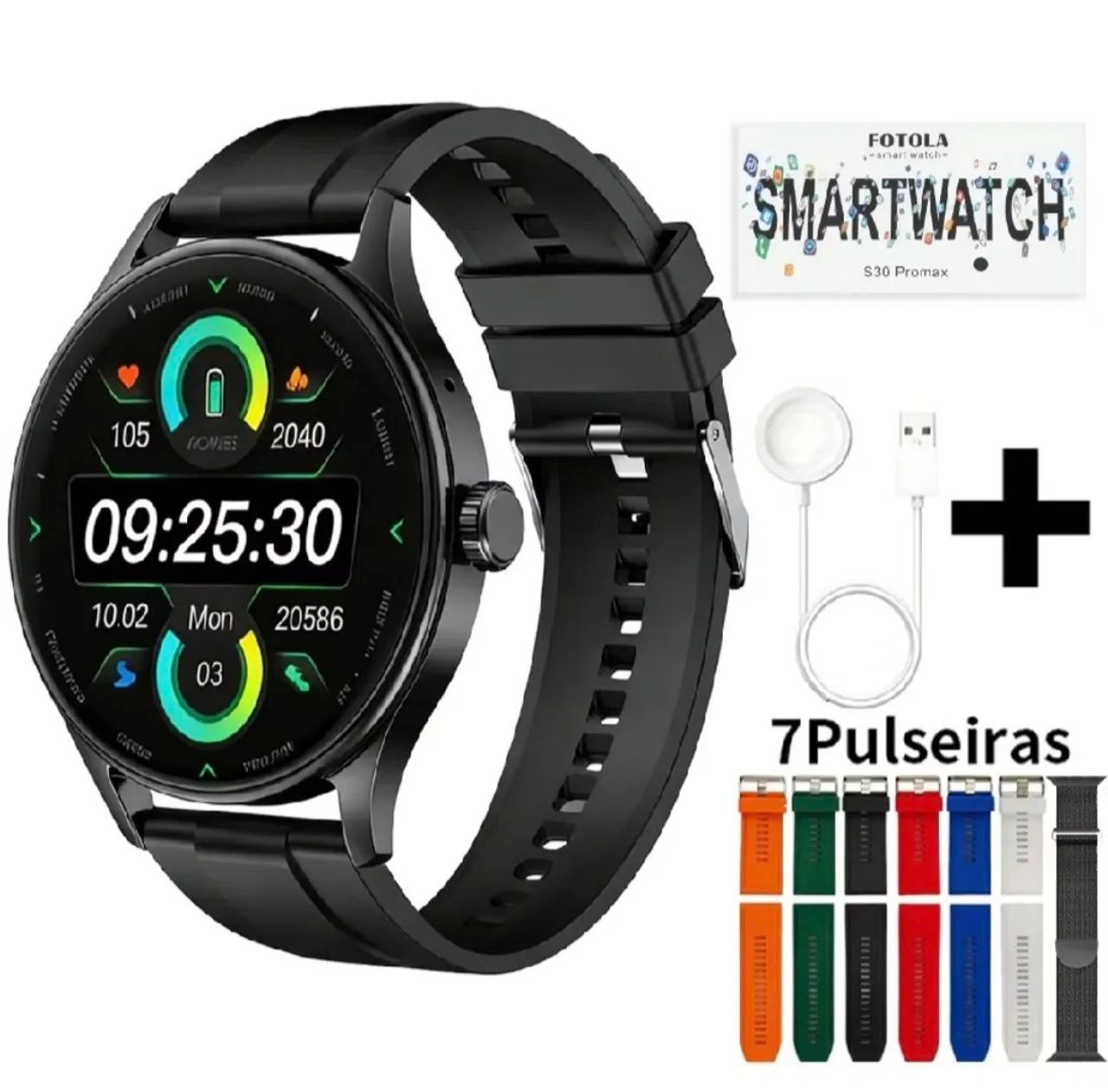 ? Smartwatch S30 Pro Max + 7 Pulseiras - R$ 120